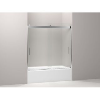 Levity 57 W   59.75 H Sliding Bath Door with 0.25 Frosted Glass and