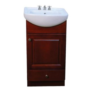 Petite 18 inch Wood Dark Cherry Bathroom Vanity   13704326  