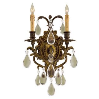 Crystal Metropolitan 2 Light Wall Sconce with Crystal Accents