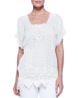 Johnny Was Collection Lacey Insert Georgette Top