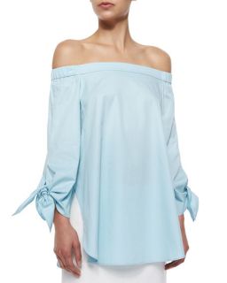 Tibi Off  The Shoulder Cotton Poplin Tunic