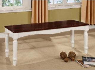 Furniture of America Primrose Country Dining Bench   Cherry / White