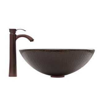 Enchanted Earth Glass Vessel Sink and Otis Faucet Set