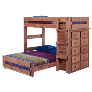 Chelsea Home Twin Over Full L Shaped Bunk Bed with 10 Drawer Chest