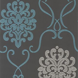 Brewster Home Fashions Accents Suzette Modern Damask Wallpaper