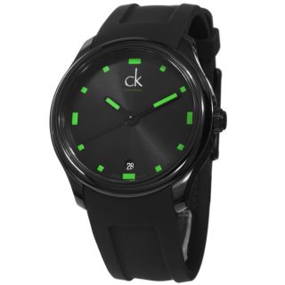 Calvin Klein Mens Visible Black/ Green Swiss Quartz Watch