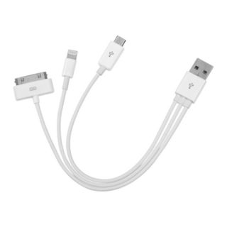 BasAcc 30PIN/ 8PIN/ Micro USB 3 in 1 Round Universal Charging Cable