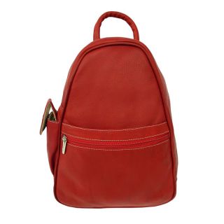 Piel Leather Tri Shaped Sling Bag   Red   Backpacks