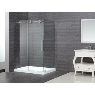 Aston 48 inch Frameless Sliding Shower Enclosure with Right Base