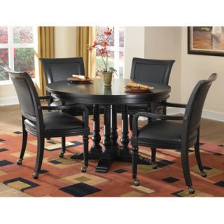 Home Styles St. Croix 5 Piece Reversible Game Table Set in Black