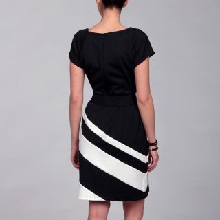 Sandra Darren Black/ Ivory Belted Dress  ™ Shopping   Top