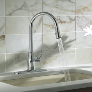 Kohler Simplice Single Hole or Three Hole Kitchen Sink Faucet with 16