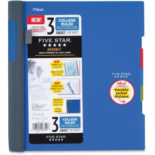 Mead Five Star 3 Subject College Rule Spriral Guard Notebook