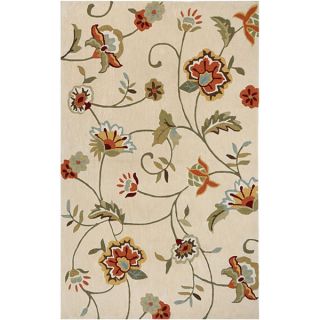 Hand tufted Cream Floral Rug (2 x 3)  ™ Shopping   Great