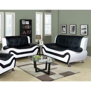 Ceccina 2 pc Modern Leather Living Room Sofa and Loveseat set