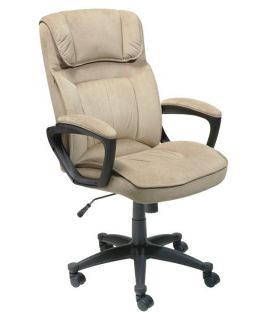 Serta Microfiber Executive Office Chair   Light Beige   Desk Chairs