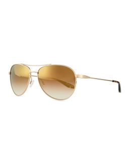 Barton Perreira Universal Fit Lovitt Mirror Aviator Sunglasses, Golden
