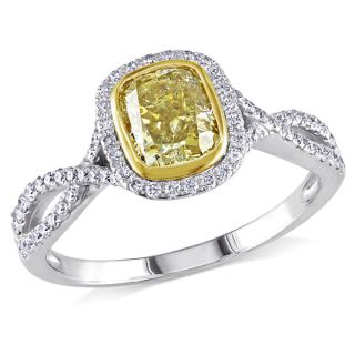Miadora 14k Gold 1 1/3ct TDW Yellow Diamond Ring (G H, SI1 SI2)