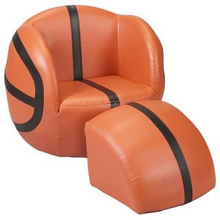 Childs Upholstered Basketball Chair with Ottoman   Kids Upholstered Chairs