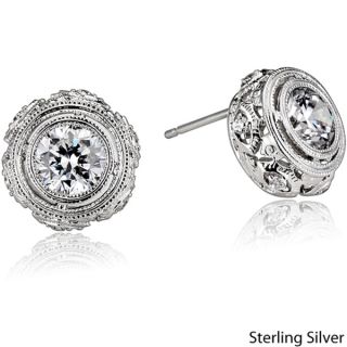 Collette Z Sterling Silver Clear Cubic Zirconia Leverback Earrings