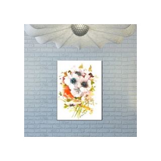 White Flowers Painting Print on Wrapped Canvas by Americanflat