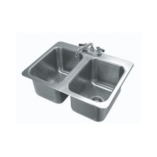 Advance Tabco 304 Series 25.5 x 19 Double Seamless Bowl Drop in Sink