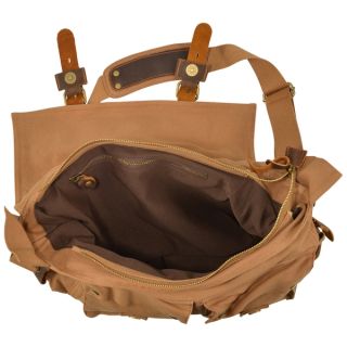 Gearonic Mens Vintage Canvas and Leather School Military Shoulder Bag