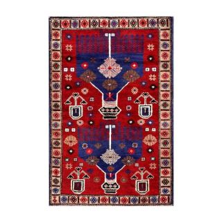 Herat Oriental Afghan Hand knotted Tribal Balouchi Red/ Blue Wool Rug