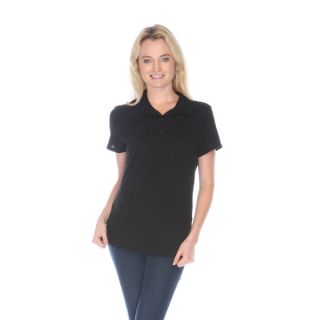 Stanzino Womens Juniors Plus Size Black Polo Shirt  