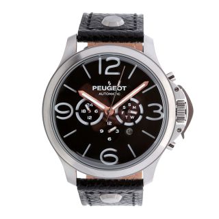 Peugeot MK912 Mens Stainless Steel Automatic Multi function Leather