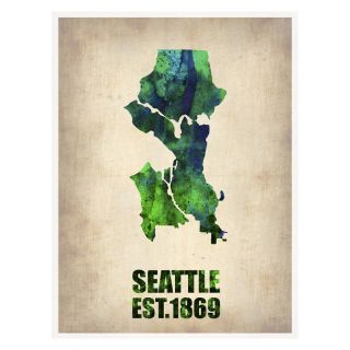 Seattle Watercolor Map by Naxart   24W x 32H in.