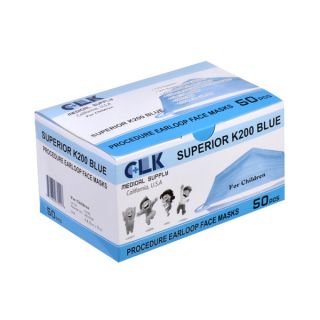 CLK Superior K200 Earloop Childrens Blue 50 count Procedure Face