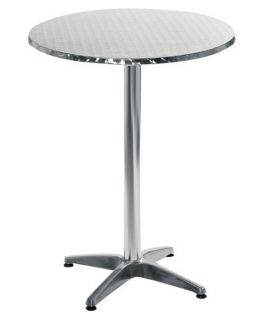 Euro Style Allan Round Stainless Steel Pub Table   Patio Dining Tables