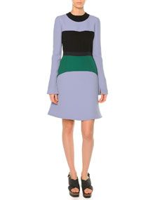 Marni Colorblock Cady Bell Dress