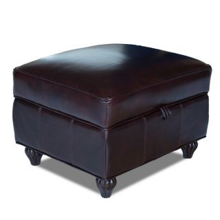 Benjamin Naples Chestnut Leather Storage Ottoman   17184615