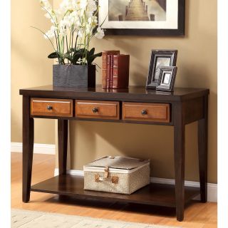 Furniture of America Dark Oak & Cherry Sente Transitional 3 storage