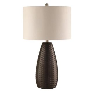 Diamond Metal Decorative Patterned Table Lamp with Fabric Shade