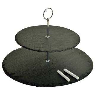 Serat Two layer Round Slate Server   Shopping   Great Deals