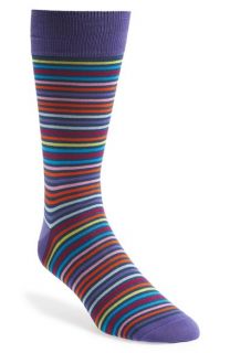 Bugatchi Stripe Cotton Blend Socks