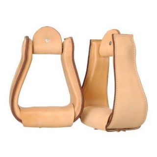 Tough 1 Wide Leather Covered Stirrups   Western Saddles & Tack