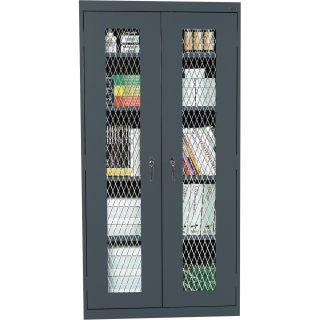 Sandusky Lee Welded Steel Storage Cabinet — Expanded Metal Front, 36in.W x 18in.D x 72in.H, Charcoal, Model# CA4M361872-02  Storage Cabinets