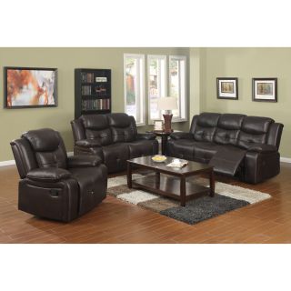 Sunset Trading Park Avenue 3 Piece Reclining Living Room Set   Derby Brown   Sofa Sets