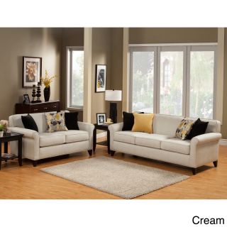 Furniture of America Artistica Sleek Modern 2 Piece Chenille Sofa Set