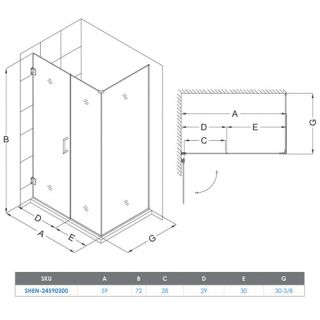 Home Improvement Bathroom FixturesDreamLine Part # SHEN24545300