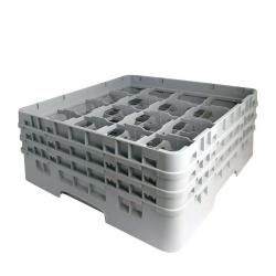 Cambro 16 compartment Gray Camrack with 3 Extenders   12744028