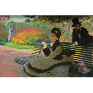Buyenlarge Camille Monet on a Garden Bench by Claude Monet Painting