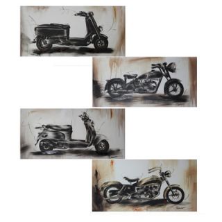 Motorbikes 4 Piece Pencil Drawing Set by Entrada