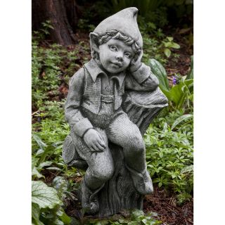 Campania International Peaches The Elf Cast Stone Garden Statue