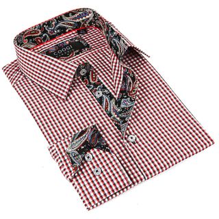 Coogi Luxe Mens White and Red Button down Dress Shirt   16670343