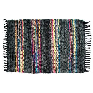Hand woven Broadway Collection Multi colored Leather Rug (8 x 10